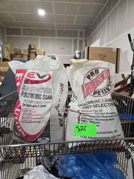 Partially Used 59 lb. Bags of Polymeric Sand and Dolomitic Limestone image