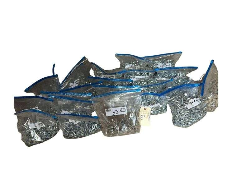 13 Bags Of Bolts - 10 Bags Of Nuts - Galvanized image