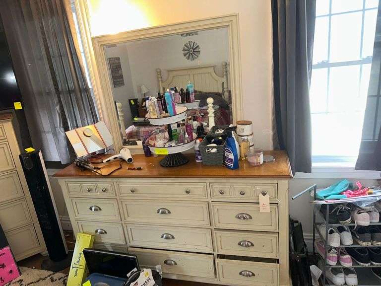 Wooden Dresser With Mirror 5ft. L. X 18in. D. X 38in. H.