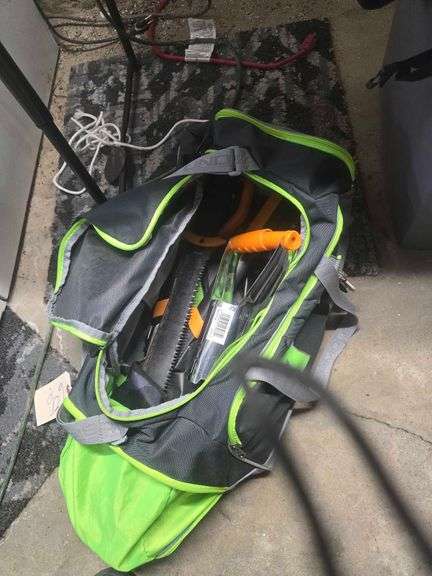 Duffel Bag With Various Garden Tools