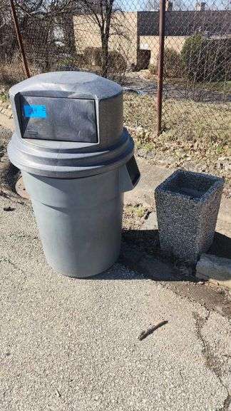 Outdoor Garbage Can - Stone Planter 13 x 21 in H