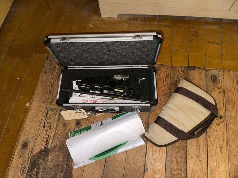 Empty Gun Bag Paper Targets Tripod Stand
