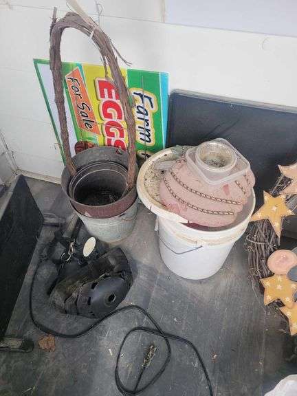 Water Softener- Hanging Wreath- Buckets and Basket