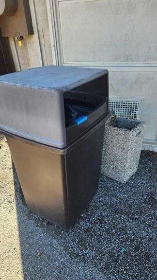Outdoor Garbage Can - Stone Planter 13 x 21 in H