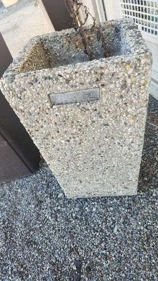 Outdoor Garbage Can - Stone Planter 13 x 21 in H