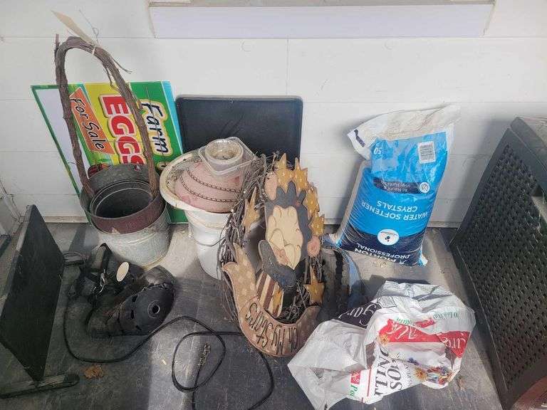 Water Softener- Hanging Wreath- Buckets and Basket