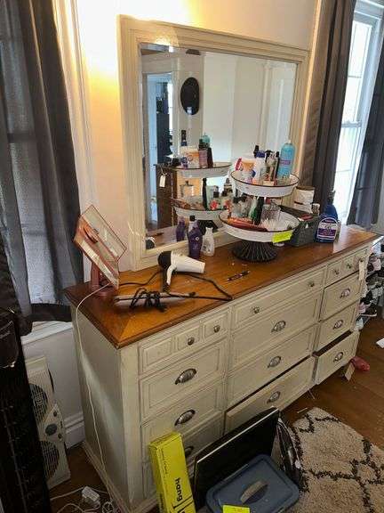 Wooden Dresser With Mirror 5ft. L. X 18in. D. X 38in. H.