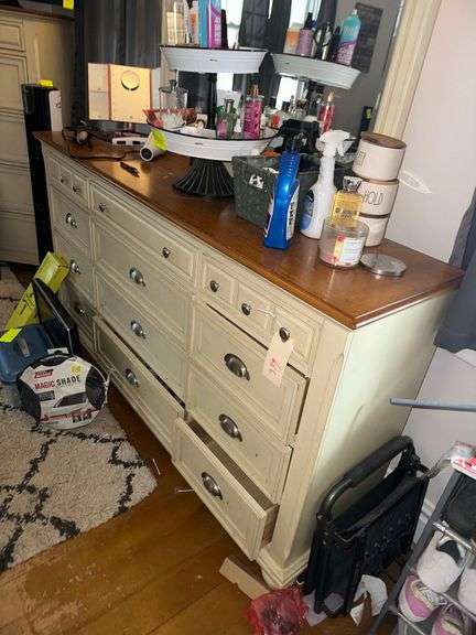 Wooden Dresser With Mirror 5ft. L. X 18in. D. X 38in. H.