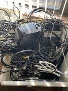 5 Plastic Mail Totes of Keyboards Cables Telephone Lines and Mice