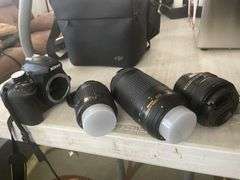 Nikon Digital Vision Camera in Canvas Case 18-55 mm Lens, 70-300,and an AF-5?Lens