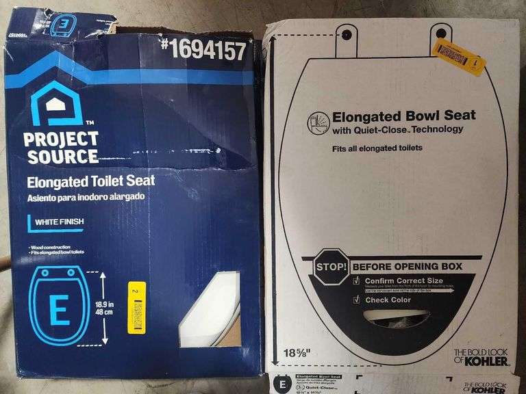 2 Round Toilet Seats - 2 Elongated Toilet Seats