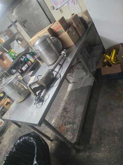 8ft TABLE - Can Opener Contents not Included Must be Removed After 4 on Removal Day