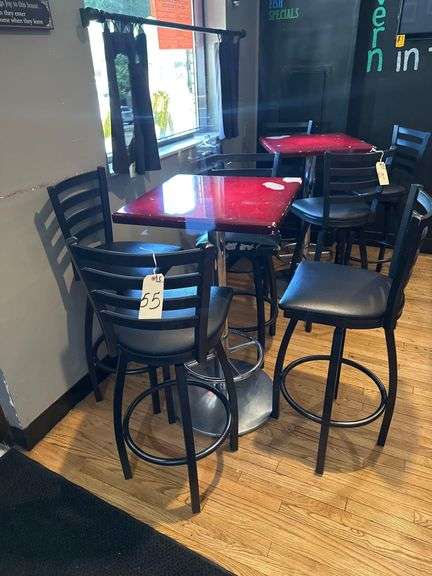 2 Ft. Square Hightop Table With 4 Stools
