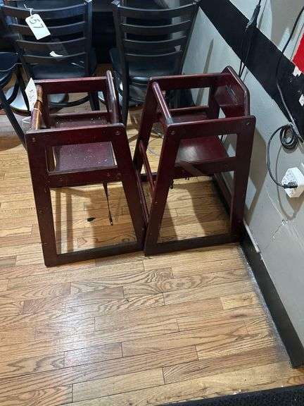 2 Wooden Highchairs 27in. H.