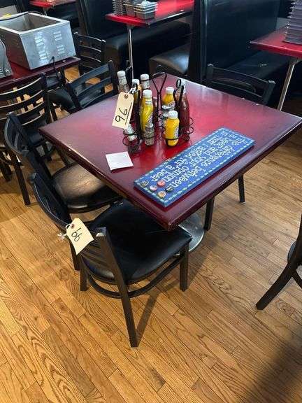 3 - Ft. Square Dining Table - 4 - Chairs