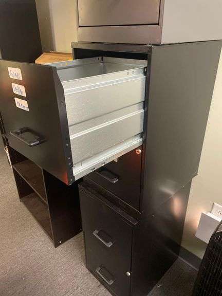 3 Double Drawer Metal Filing Cabinets 14.5x19.5x25 Inches