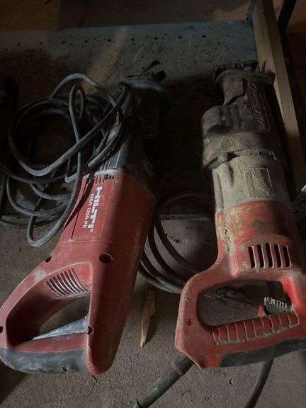 2 Heavy Duty Electric Reciprocating Saws, 1 Hilti and 1 Milwaukee
