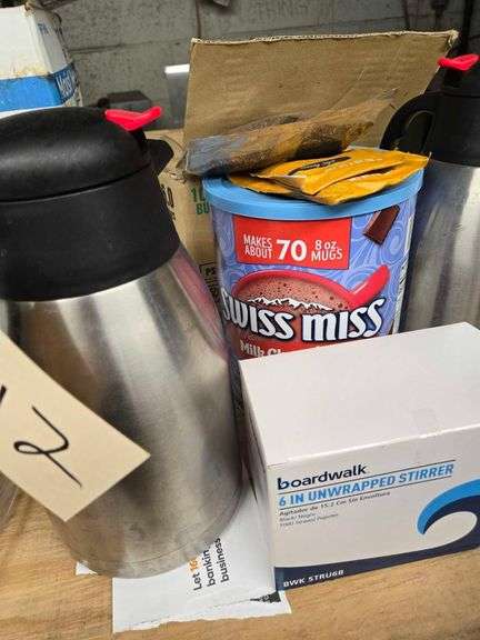 Miscellaneous, Including Paper Plates, Plastic Knives and Forks, Insulated Pitchers Moist Towelettes