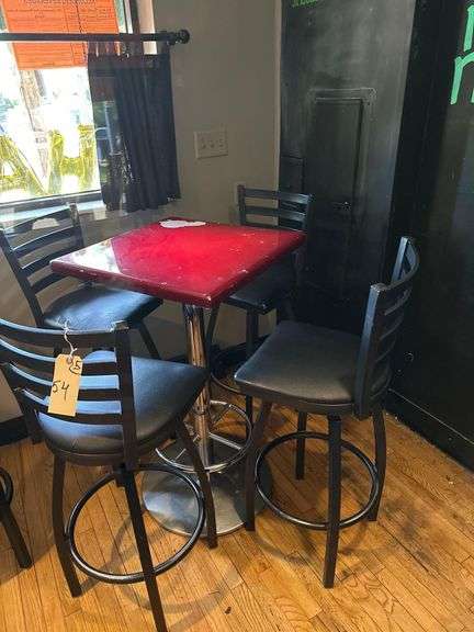 2 Ft. Square Hightop Table With 4 Stools
