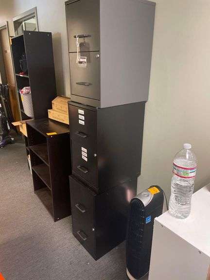 3 Double Drawer Metal Filing Cabinets 14.5x19.5x25 Inches