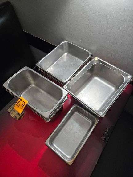 Rectangular Metal Food Containers Various Sizes. 2 in. - 4 in. and 6 in. Deep