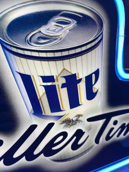 Miller Lite (Miller Time) Neon Beer Sign - 21in Long