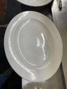 White Serving Plates 11 Inch Round with 13x10 Inch Plates