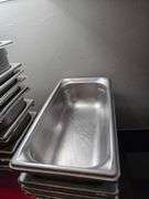 Metal Food Containers Some with Lids. Several 12 in. x 6 in. x 4 in. Several 12 in. x 6 in. x 6 in.