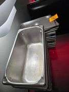 Metal Food Containers Some with Lids. Several 12 in. x 6 in. x 4 in. Several 12 in. x 6 in. x 6 in.