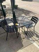 2ft. Square Steel Table With 2 Chairs