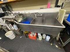 Stainless Steel 3 Basin Commercial Sink - 70in Long