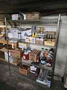Metal Shelf. 63 in H x 48 in. W x 24 in D. CONTENTS NOT INCLUDED. Remove After 4 p.m
