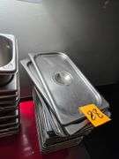 Metal Food Containers Some with Lids. Several 12 in. x 6 in. x 4 in. Several 12 in. x 6 in. x 6 in.