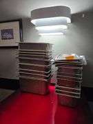 Metal Food Containers Some with Lids. Several 12 in. x 6 in. x 4 in. Several 12 in. x 6 in. x 6 in.