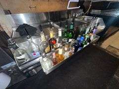 Krowne Undercounter Bottle Station w/ Hand Sink, Ice Bin, and Drain - Model KR-23-W65 - 67in x 27in x 33in - Located Behind Bar