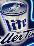 Miller Lite (Miller Time) Neon Beer Sign - 21in Long