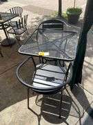 2 Ft. Square Steel Table With 2 Chairs
