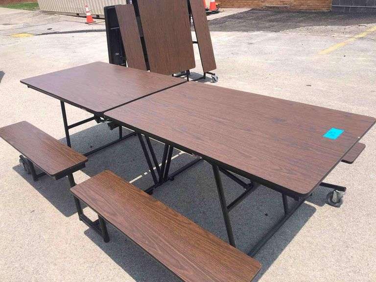 8FT Folding Cafeteria Table