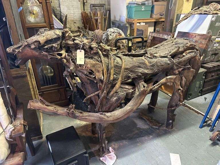Zombie Cow Prop - Wood and Bone - Approx. 80in x 25in x 58in