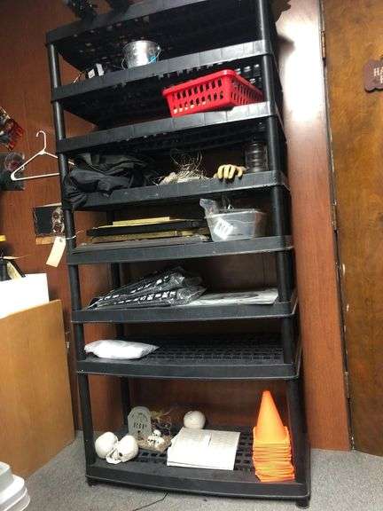 2 6ft Black Storage Shelves (Contents NOT Included)