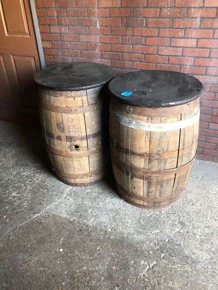 2 Wooden 55 Gallon Drums