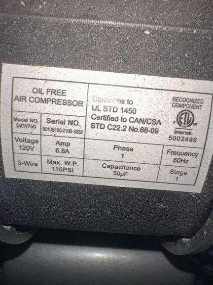 California Air Tools 8010 Oil Free Air Compressor
