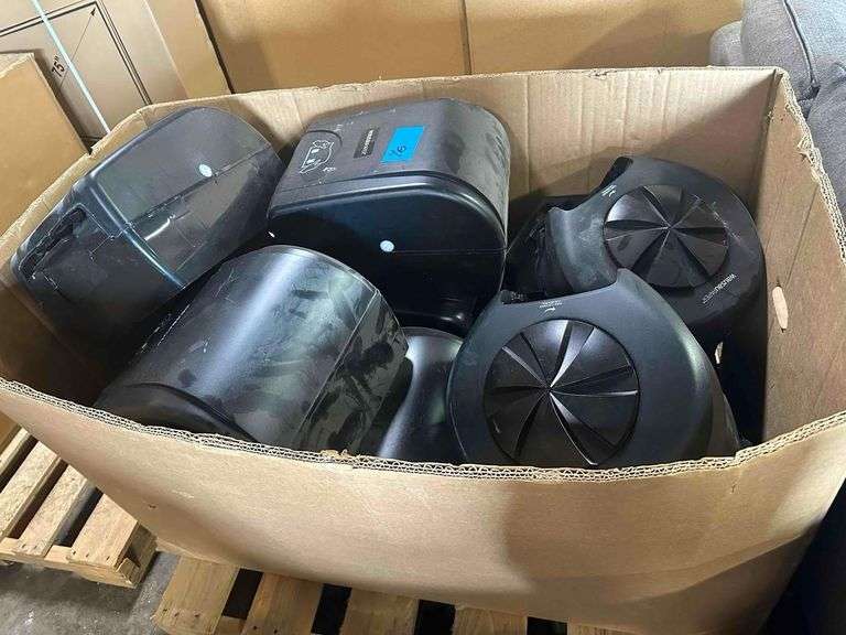 Pallet of Paper Towel and Toilet Paper Dispensers
