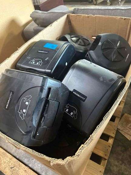 Pallet of Paper Towel and Toilet Paper Dispensers