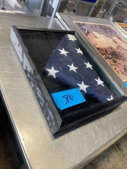 Framed Folded American Flag