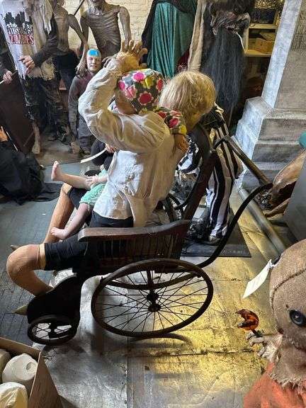 Vintage Wheelchair With Mother & Children Props