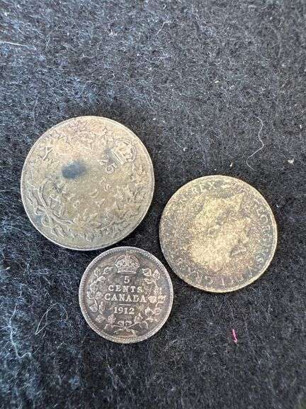 Canadian Silver Coins - 1918, 1921, 1912