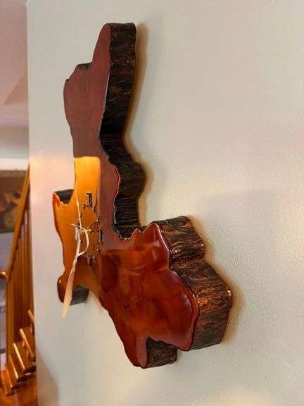Vintage Burl Wood Wall Clock