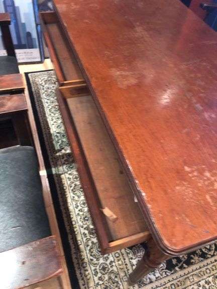 Wooden Table with 2 Drawers 66in x 33in x 30in