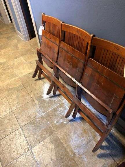 3 Chair Wooden Folding Bench